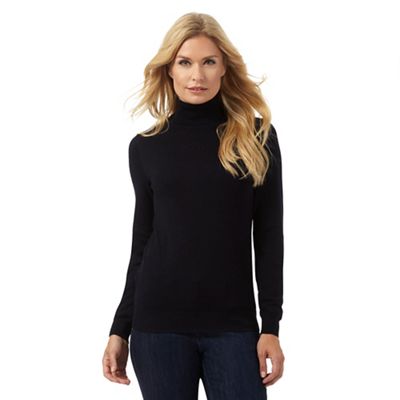 The Collection Navy roll neck jumper